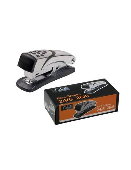 OFFICE CLUB GRAPADORA METÁLICA Nº4 PARA 20 HOJAS NEGRO